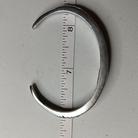 Vintage native American sterling silver 925 turquoise cuff bracelet kee designer - Picture 11 of 11